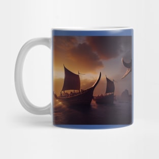 Viking Raiders on Longships Mug